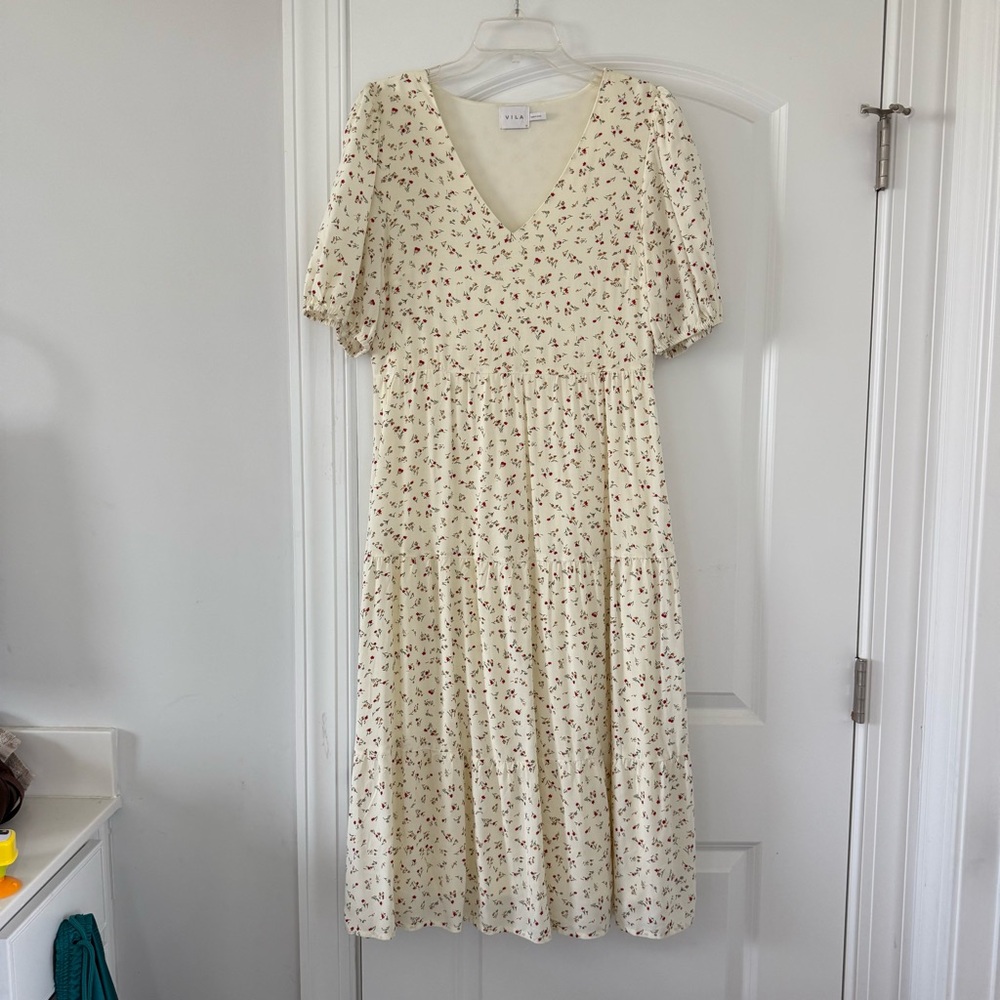 ASOS VILA Floral Cream Dress